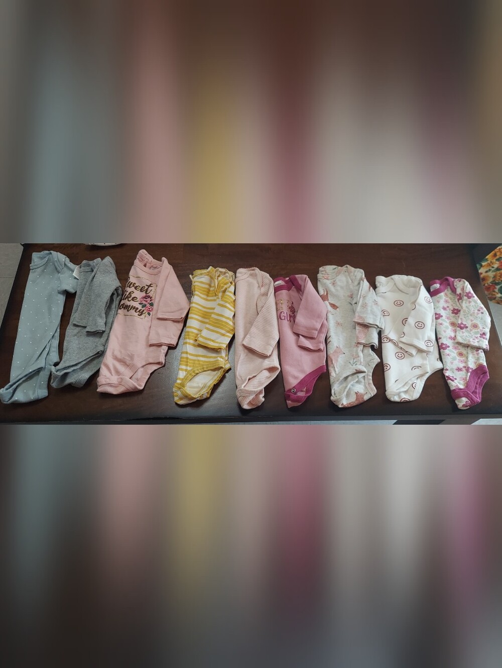 Carter's Mixed Long-Sleeve Baby One-Pieces in Pink, Gray, Yellow & Cream